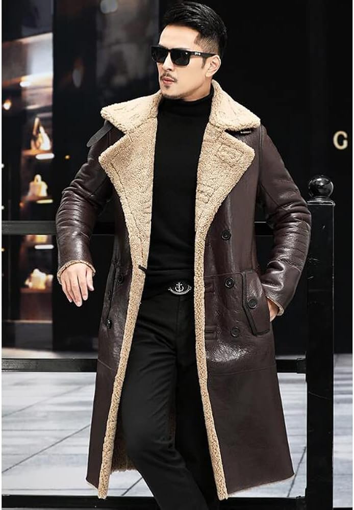 Amazon | Denny&Dora メンズ ムートン コート B7 ムートン レザー Amazon | Denny&Dora メンズ ムートン コート B7 ムートン レザー